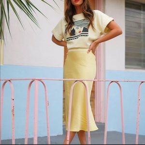 Anine Bing Bar Silk Skirt - Yellow